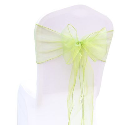 Egurs Organza Chair Sashes, 18 x 275 cm, Grass Green, 15-Pack