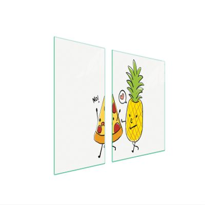 DarHaus 2-Piece Glass Cooktop Cover, 90 x 52 cm, Food Heart