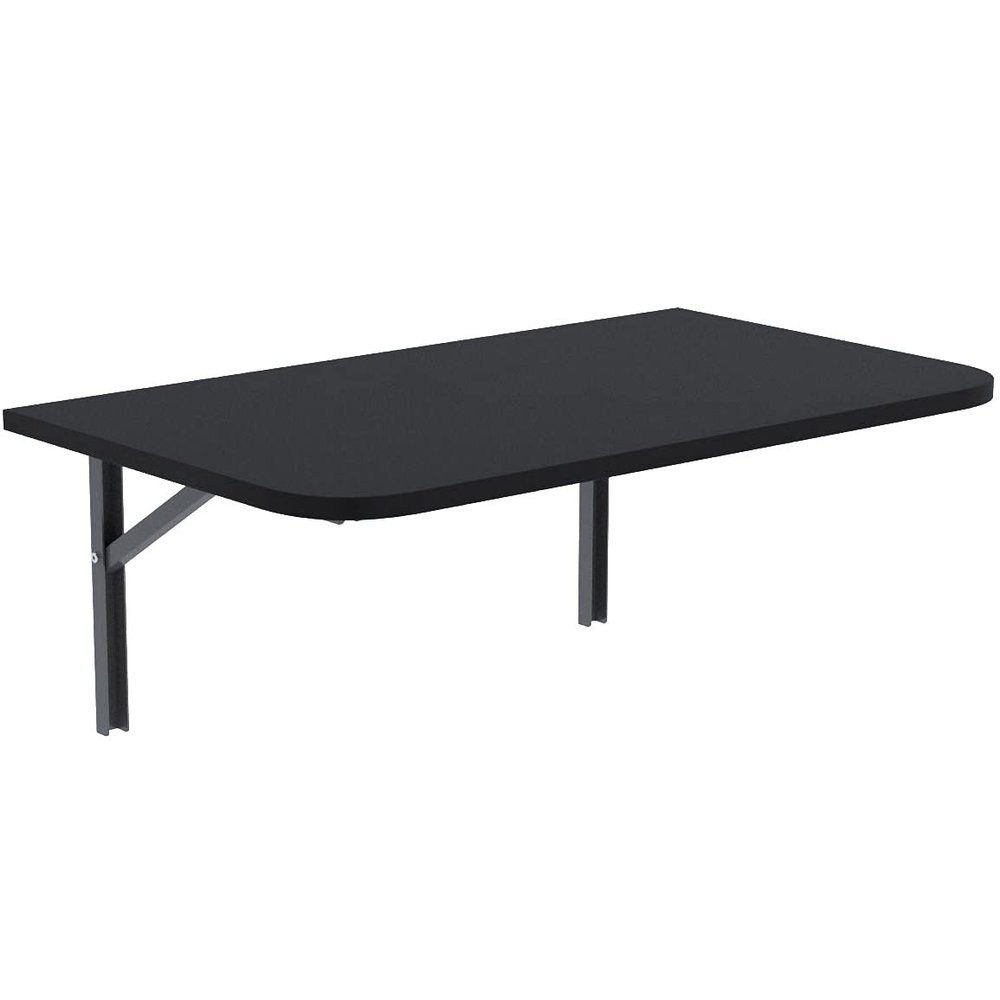 AKKE Folding Wall-Mounted Table, 31.5 x 15.7 in, Black