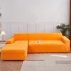 ZCXRYFL Stretch Sectional Sofa Cover, L-Shape 2-Seater + 2-Seater, Orange view 1