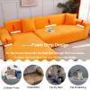 ZCXRYFL Stretch Sectional Sofa Cover, L-Shape 2-Seater + 2-Seater, Orange view 4