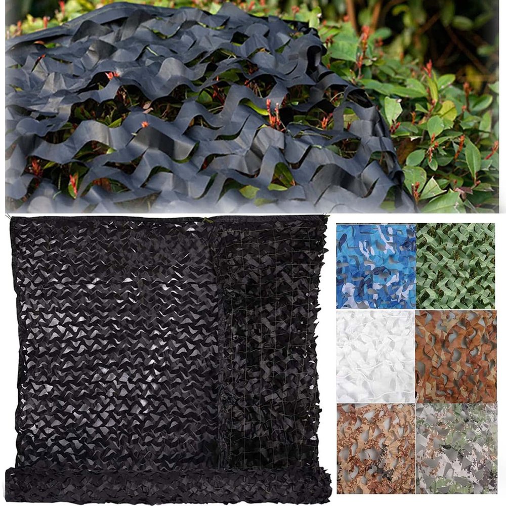 DGSFES Black Camouflage Net with Sun Protection, 4 x 4 m
