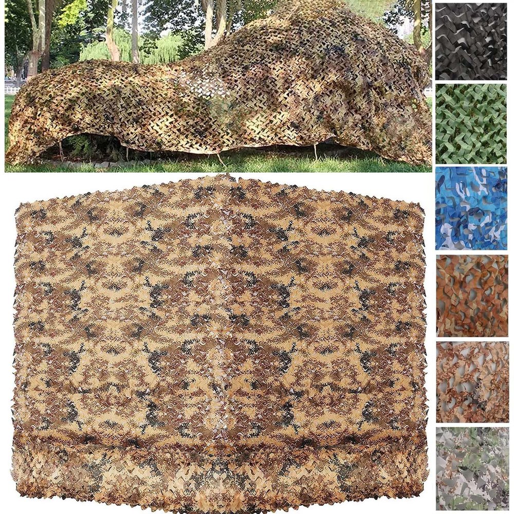 DGSFES Outdoor Military Camouflage Net, Sunshade & Privacy Screen, 4 x 13 m
