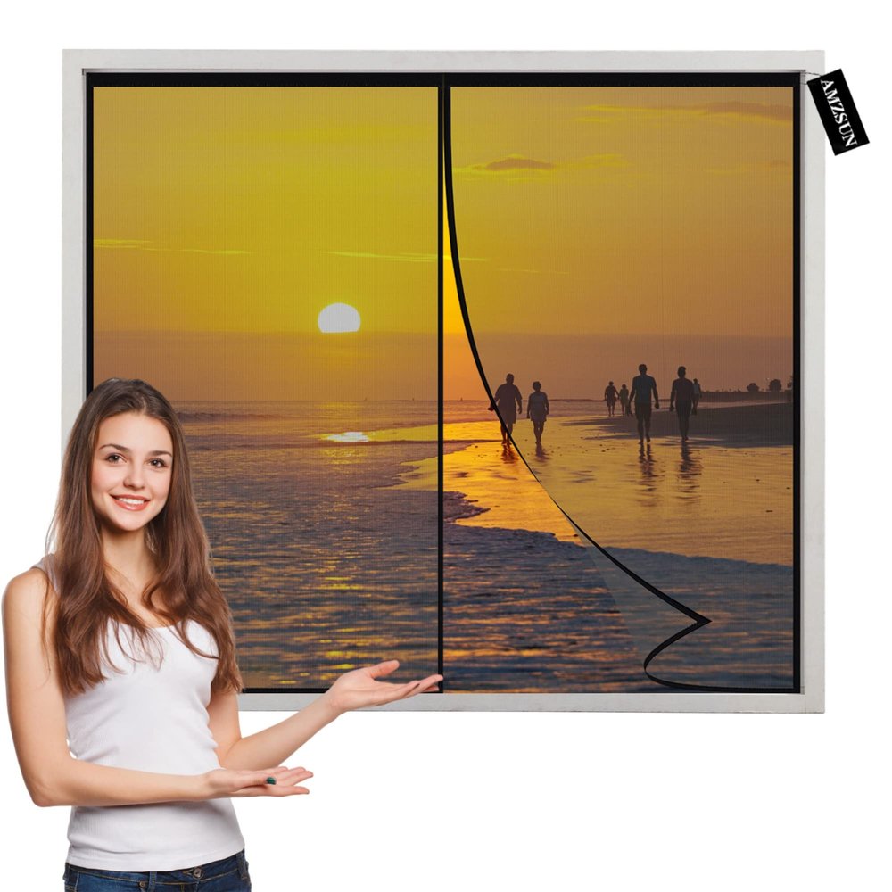 No-Drill Magnetic Insect Screen Door, 80 x 185 cm, Black