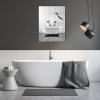 WADBTP Bathroom Pictures, Black-and-White Art, Funny Animals in Bathtubs, Canvas Wall Art for Living Room, Bathroom or Bedroom Decor, Frameless (2 pcs-DW1, 2 pcs-20 x 30 cm) view 2