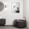 WADBTP Bathroom Pictures, Black-and-White Art, Funny Animals in Bathtubs, Canvas Wall Art for Living Room, Bathroom or Bedroom Decor, Frameless (2 pcs-DW1, 2 pcs-20 x 30 cm) view 3