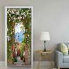 3D Pink Flower Alley Door Wall Mural Sticker, 90 x 210 cm view 3