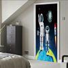 3D Space Astronaut Door Wall Sticker, Self-Adhesive, 95 x 215 cm view 2
