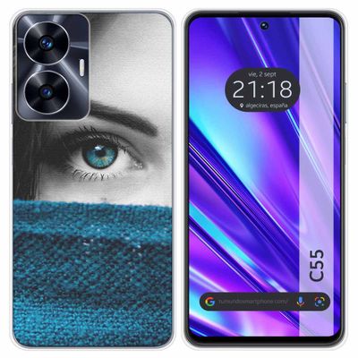 Tumundo Silicone Smartphone Case for Realme C55 with Eye Pattern
