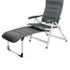 Exclusive Comfort Isabella Thor Folding Lounge Chair, Light Gray, with Leg Rest view 1