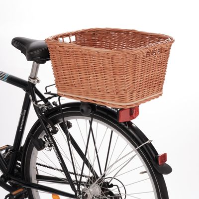 Tigana Wicker Bicycle Rear Rack Basket, Square, 44 x 34 cm, Natural (44-N)