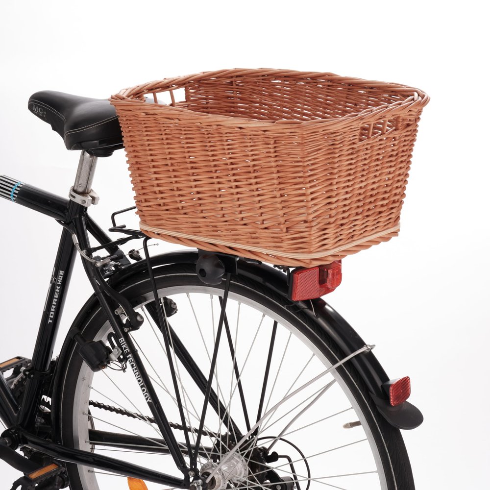 Tigana Wicker Bicycle Rear Rack Basket, Square, 44 x 34 cm, Natural (44-N)