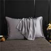 Silk Pillowcase, Solid Color, Envelope Closure, Gray, 70 x 70 cm / 51 x 66 cm, 1 Piece view 1