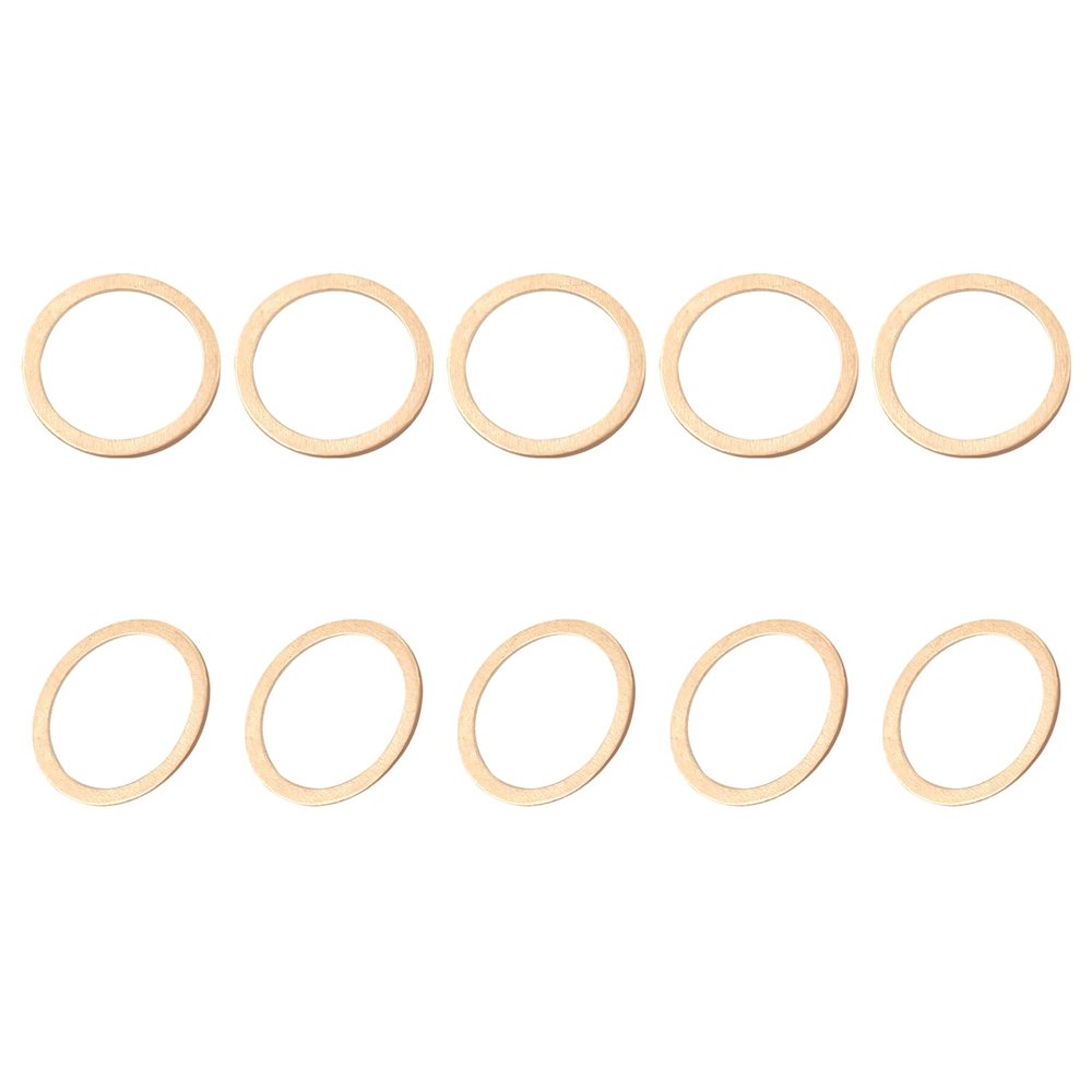 DTGN 25 x 31 x 1 mm Flat Copper Sealing Washers, 10-Pack, for M24 Bolts