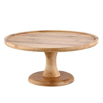 Round Wooden Cake Stand Serving Tray, M