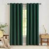 ADOORO 2-Piece Set Blackout Thermal Curtains with Grommets, Dark Green, 165 x 90 cm (W x H) view 1