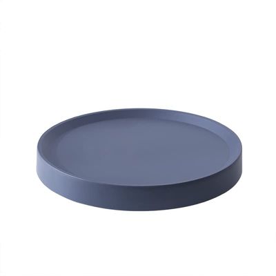 Mkuha Round Plastic Plant Caddy with Hidden Wheels and Water Storage, Gray, 31 cm