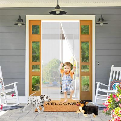 Magnetic Fly Screen Door 260 x 230 cm, Insect Screen Curtain, Self-Closing, Foldable