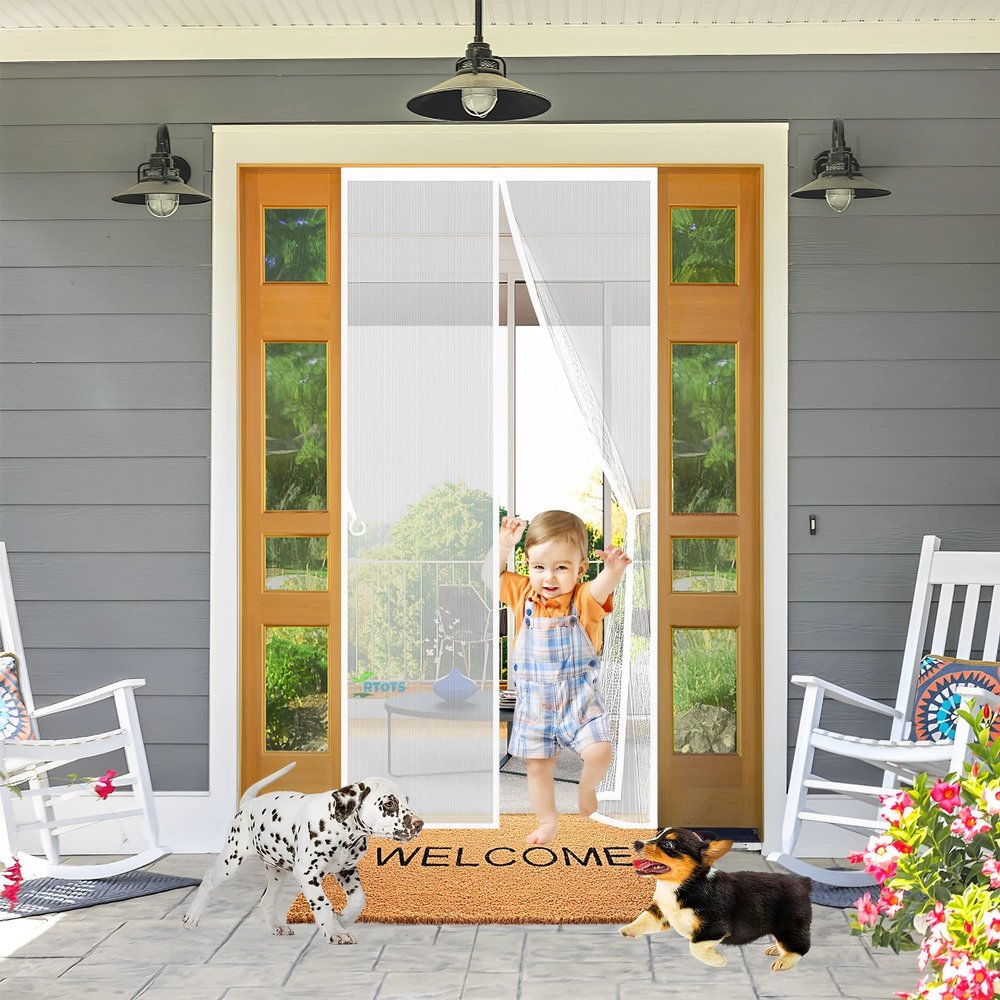 Magnetic Fly Screen Door 260 x 230 cm, Insect Screen Curtain, Self-Closing, Foldable