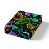 Colorful Neon Dinosaur Duvet Cover Set with Glowing Animals, Rainbow Stars, Black, 1 Pillowcase view 4