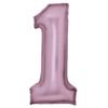 Amscan Large Number 1 Silk Lustre Pastel Pink Foil Balloon, 86 cm view 1
