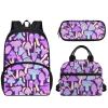 NETILGEN Kids' Backpack Set, 3-Piece Set with Lunch Bag and Pencil Case, Purple Mushroom view 1