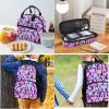 NETILGEN Kids' Backpack Set, 3-Piece Set with Lunch Bag and Pencil Case, Purple Mushroom view 2