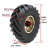 hobbysoul Adjustable 4-Offset 2.2 Beadlock Wheels and Tires, Champagne, 5.12 in / 130 mm, 4-Piece Set, Mounted view 2