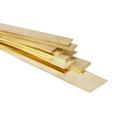 Brass Flat Bar 55 x 0.8 mm, Cut Strip, 500 mm
