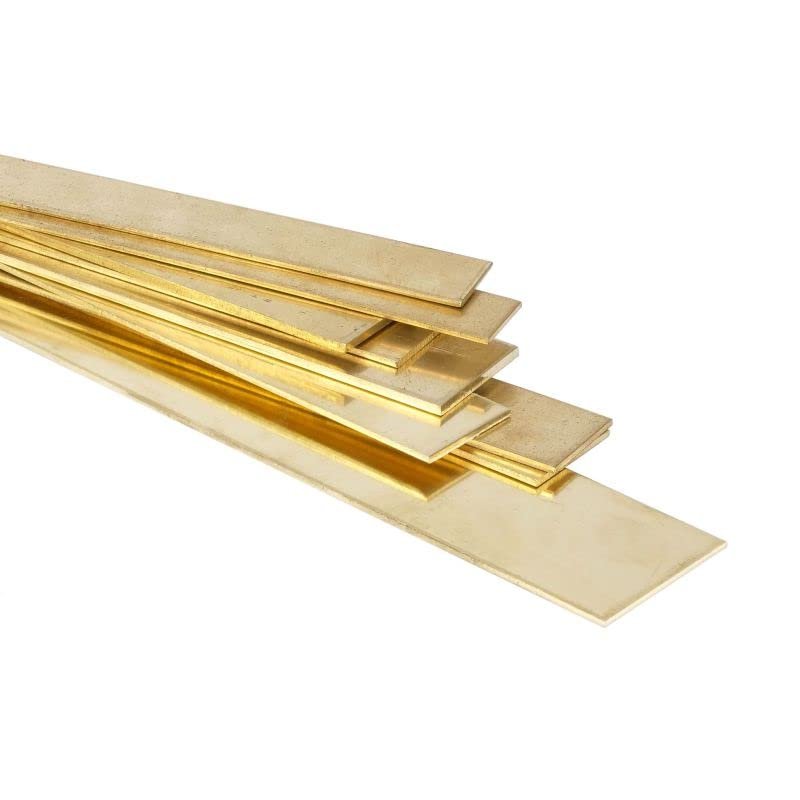 Brass Flat Bar 55 x 0.8 mm, Cut Strip, 500 mm