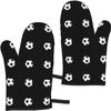 Soccer Ball Pattern Oven Mitts, Non-Slip Heat-Resistant Baking Gloves, 1 Pair view 1