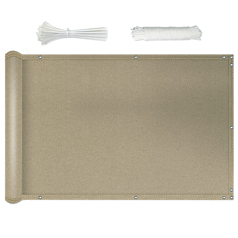 NKADNB Balcony Privacy Screen 140 x 150 cm, Khaki