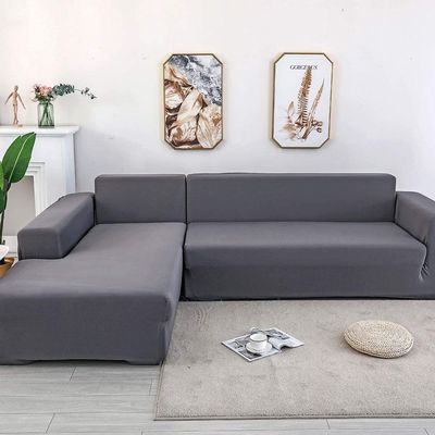 BOHHO Solid-Color Stretch Sofa Slipcover for 1-, 2-, 3-, or 4-Cushion and L-Shaped Sofas