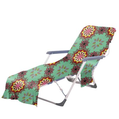 Chickwin Terry Cover for Garden Lounger with Hood, 2 Pockets, 75 x 210 cm, Tribal Mandala 3