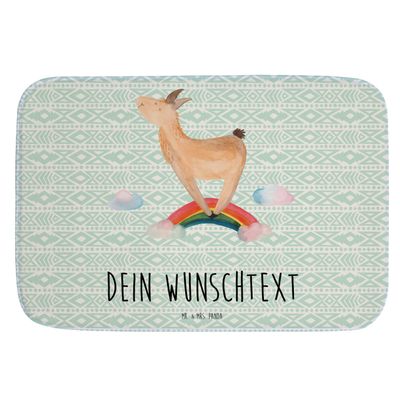 Mr. & Mrs. Panda Personalized Llama Rainbow Bath Mat