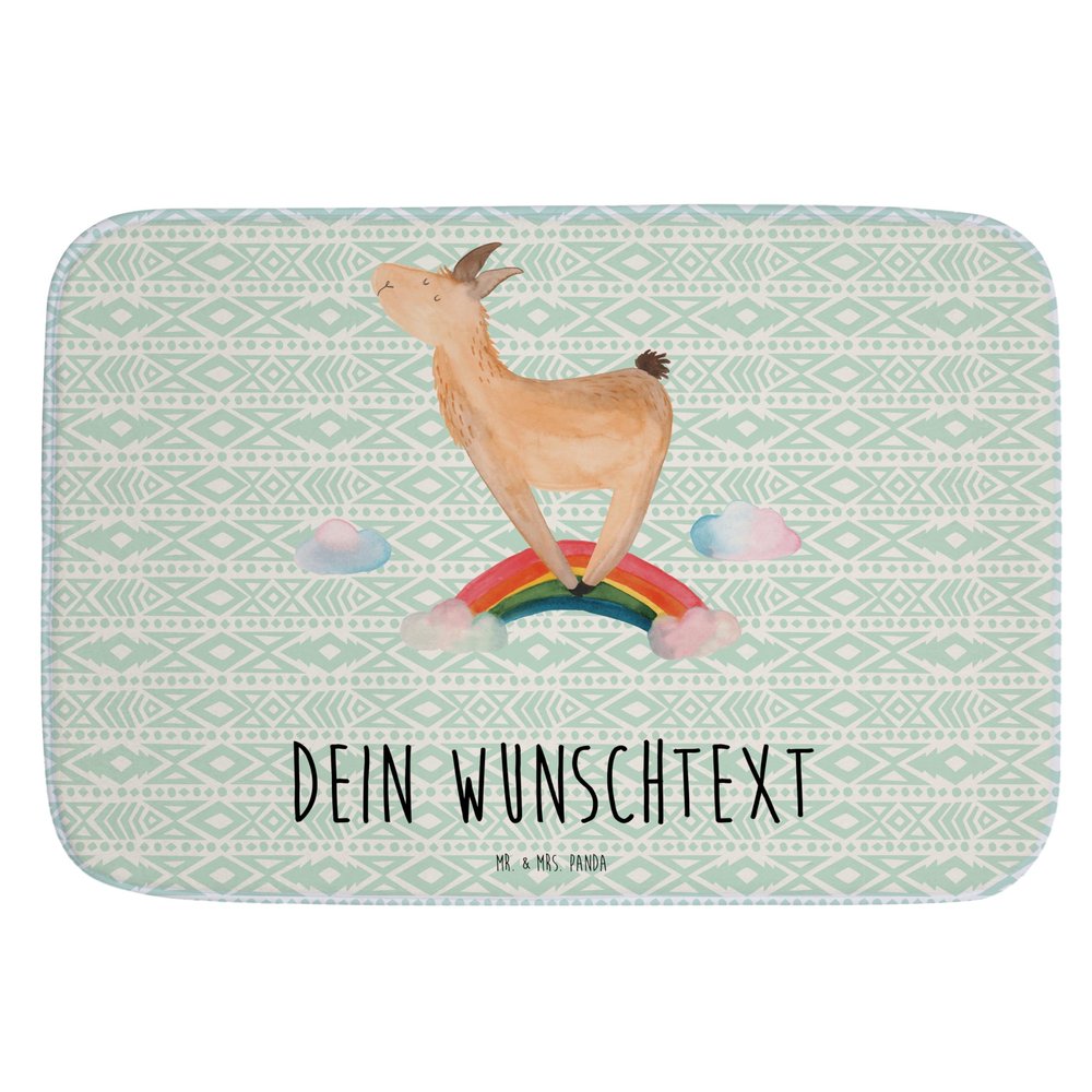 Mr. & Mrs. Panda Personalized Llama Rainbow Bath Mat