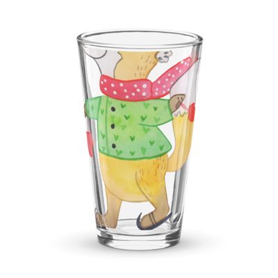 Mr. & Mrs. Panda Personalized Fox Ice-Skating Drinking Glass