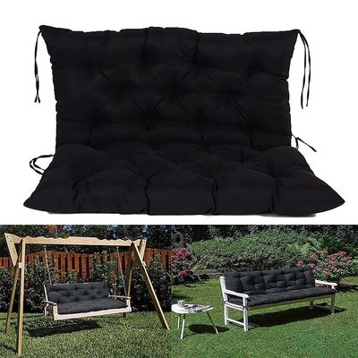 Yuly Outdoor Garden Bench Cushion, 2/3-Seater, Waterproof, Black