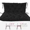 Yuly Outdoor Garden Bench Cushion, 2/3-Seater, Waterproof, Black view 2