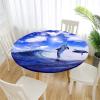 Morbuy Round Elastic Waterproof Tablecloth, Ocean Waves, 120 cm view 3