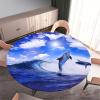 Morbuy Round Elastic Waterproof Tablecloth, Ocean Waves, 120 cm view 4