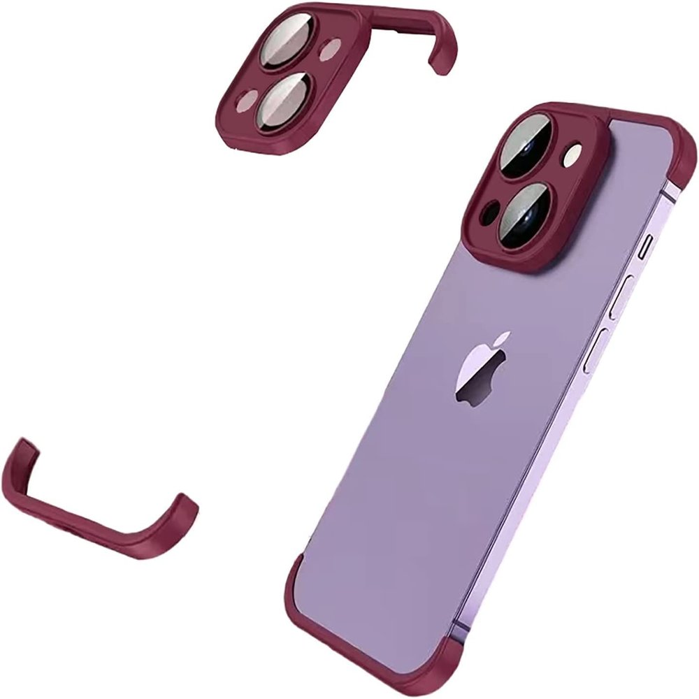 SONIGRA Frameless Case for iPhone 13 with Camera Lens Protection, Drop Protection and Slim Soft TPU Design, Red