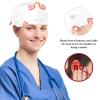 Scrub Turban Caps with Hair Ties, Buttoned Work Caps, Christmas Cookie Hair-Holding Hats, Nurse Caps, Color 2, One Size view 3