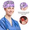 Scrub Turban Caps with Hair Ties, Buttoned Work Caps, Nurse Caps, Color 1, One Size view 3