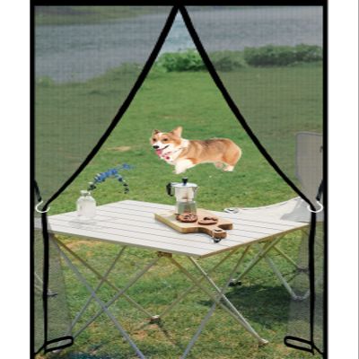 Insect Screen Door 90 x 265 cm, Black, No-Drill Adhesive Mount