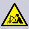 W032 Warning: Rapid Movement of Workpiece in Press Brake Sign - 85 x 85 mm - S85 view 1
