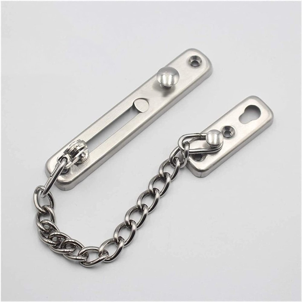Door Chain Lock, Bolt Security Limiter, Stainless Steel, Silver