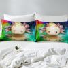 TAKOLI Axolotl Bedding Set 220 x 240 cm, Soft Microfiber 3D-Print Salamander Design, 3-Piece, Marine Reptiles and Fish, Duvet Cover with 2 Pillowcases 80 x 80 cm, Zipper Closure view 3