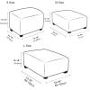 Stretch Square Ottoman Cover, Velvet, for Footstools and Storage Ottomans view 3