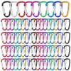 72-Pack Small Colorful Aluminum Carabiners, D-Clip Keychain Hooks, 46 x 24 mm view 1